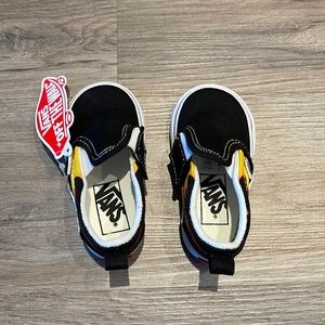 Toddler size 4 NWT flame Vans sneakers with velcro side.